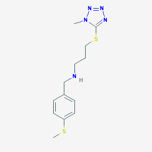 molecular formula C13H19N5S2 B499653 N-[4-(methylsulfanyl)benzyl]-3-[(1-methyl-1H-tetrazol-5-yl)sulfanyl]propan-1-amine 