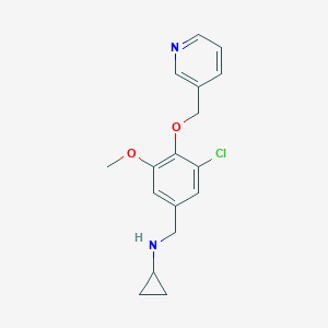 molecular formula C17H19ClN2O2 B499654 N-[3-chloro-5-methoxy-4-(pyridin-3-ylmethoxy)benzyl]cyclopropanamine 