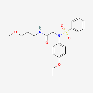 molecular formula C20H26N2O5S B4996542 N~2~-(4-ethoxyphenyl)-N~1~-(3-methoxypropyl)-N~2~-(phenylsulfonyl)glycinamide 