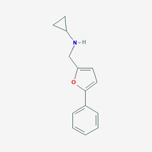 molecular formula C14H15NO B499655 N-[(5-phenylfuran-2-yl)methyl]cyclopropanamine 