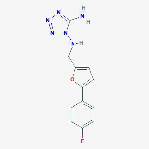 molecular formula C12H11FN6O B499656 1-N-[[5-(4-fluorophenyl)furan-2-yl]methyl]tetrazole-1,5-diamine CAS No. 881455-84-1