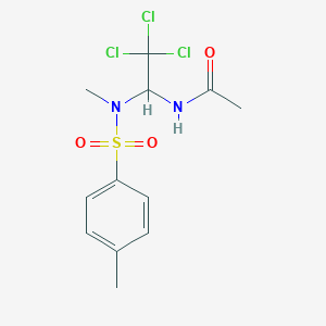 molecular formula C12H15Cl3N2O3S B4996561 N-[2,2,2-TRICHLORO-1-(N-METHYL4-METHYLBENZENESULFONAMIDO)ETHYL]ACETAMIDE 