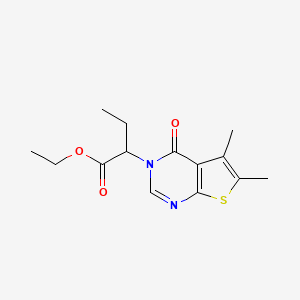 molecular formula C14H18N2O3S B4996583 Ethyl 2-(5,6-dimethyl-4-oxothieno[2,3-d]pyrimidin-3-yl)butanoate 