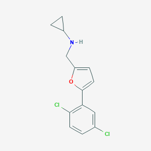 molecular formula C14H13Cl2NO B499659 N-{[5-(2,5-dichlorophenyl)furan-2-yl]methyl}cyclopropanamine 