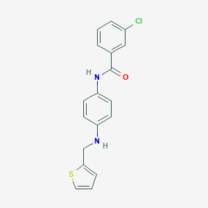 molecular formula C18H15ClN2OS B499661 3-chloro-N-{4-[(2-thienylmethyl)amino]phenyl}benzamide 