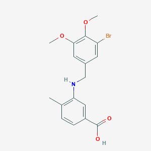 molecular formula C17H18BrNO4 B499662 3-[(3-Bromo-4,5-dimethoxybenzyl)amino]-4-methylbenzoic acid 