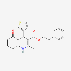 molecular formula C23H23NO3S B4996621 2-Phenylethyl 2-methyl-5-oxo-4-(thiophen-3-yl)-1,4,5,6,7,8-hexahydroquinoline-3-carboxylate 