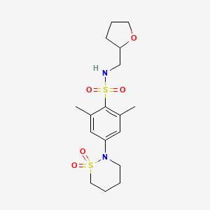 4-(1,1-dioxothiazinan-2-yl)-2,6-dimethyl-N-(oxolan-2-ylmethyl)benzenesulfonamide