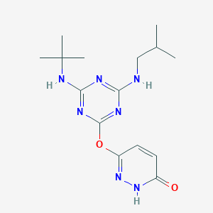 molecular formula C15H23N7O2 B4996636 6-{[4-(tert-butylamino)-6-(isobutylamino)-1,3,5-triazin-2-yl]oxy}-3-pyridazinol 