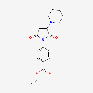 Ethyl 4-[2,5-dioxo-3-(piperidin-1-yl)pyrrolidin-1-yl]benzoate