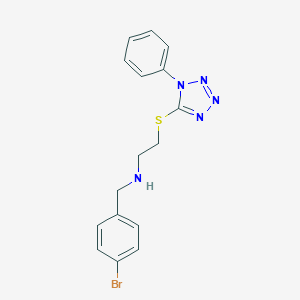 molecular formula C16H16BrN5S B499666 N-(4-bromobenzyl)-2-[(1-phenyl-1H-tetrazol-5-yl)sulfanyl]ethanamine 