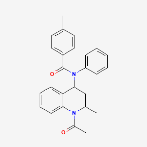 molecular formula C26H26N2O2 B4996668 N-(1-acetyl-2-methyl-1,2,3,4-tetrahydroquinolin-4-yl)-4-methyl-N-phenylbenzamide 