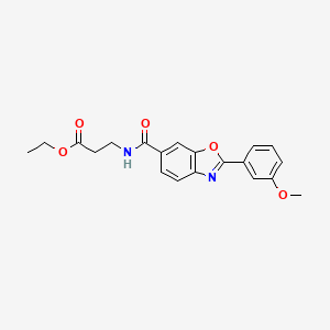 molecular formula C20H20N2O5 B4996671 ethyl N-{[2-(3-methoxyphenyl)-1,3-benzoxazol-6-yl]carbonyl}-beta-alaninate 