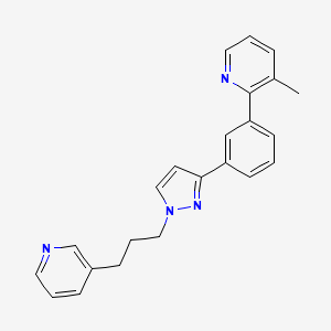 molecular formula C23H22N4 B4996678 3-methyl-2-(3-{1-[3-(3-pyridinyl)propyl]-1H-pyrazol-3-yl}phenyl)pyridine 