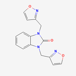 molecular formula C15H12N4O3 B4996681 1,3-Bis(isoxazol-3-ylmethyl)-3-hydrobenzimidazol-2-one 