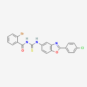 2-bromo-N-{[2-(4-chlorophenyl)-1,3-benzoxazol-5-yl]carbamothioyl}benzamide