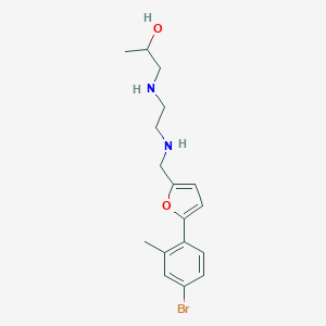 molecular formula C17H23BrN2O2 B499669 1-{[2-({[5-(4-Bromo-2-methylphenyl)furan-2-yl]methyl}amino)ethyl]amino}propan-2-ol 