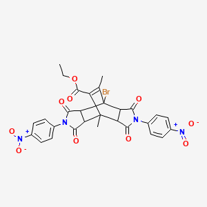 ethyl 7-bromo-1,14-dimethyl-4,10-bis(4-nitrophenyl)-3,5,9,11-tetraoxo-4,10-diazatetracyclo[5.5.2.0~2,6~.0~8,12~]tetradec-13-ene-13-carboxylate