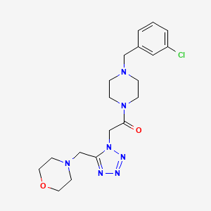 molecular formula C19H26ClN7O2 B4996697 4-[(1-{2-[4-(3-chlorobenzyl)-1-piperazinyl]-2-oxoethyl}-1H-tetrazol-5-yl)methyl]morpholine 