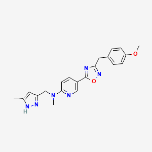 5-[3-(4-methoxybenzyl)-1,2,4-oxadiazol-5-yl]-N-methyl-N-[(5-methyl-1H-pyrazol-3-yl)methyl]-2-pyridinamine