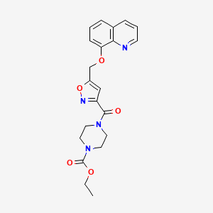 ethyl 4-({5-[(8-quinolinyloxy)methyl]-3-isoxazolyl}carbonyl)-1-piperazinecarboxylate