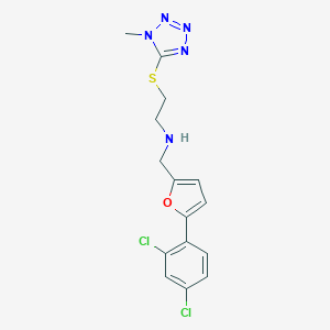 N-{[5-(2,4-dichlorophenyl)furan-2-yl]methyl}-2-[(1-methyl-1H-tetrazol-5-yl)sulfanyl]ethanamine