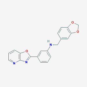 molecular formula C20H15N3O3 B499677 N-(1,3-benzodioxol-5-ylmethyl)-3-([1,3]oxazolo[4,5-b]pyridin-2-yl)aniline CAS No. 881446-35-1