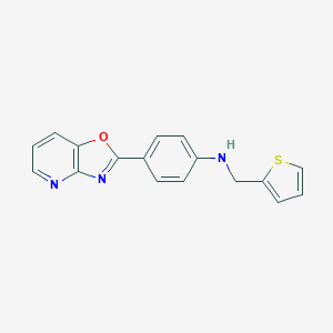 molecular formula C17H13N3OS B499679 4-([1,3]oxazolo[4,5-b]pyridin-2-yl)-N-(thiophen-2-ylmethyl)aniline CAS No. 879070-54-9