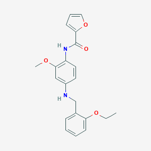 molecular formula C21H22N2O4 B499687 N-{4-[(2-ethoxybenzyl)amino]-2-methoxyphenyl}-2-furamide 