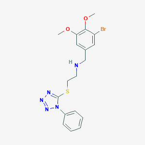 molecular formula C18H20BrN5O2S B499693 N-(3-bromo-4,5-dimethoxybenzyl)-2-[(1-phenyl-1H-tetrazol-5-yl)sulfanyl]ethanamine 