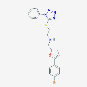 N-{[5-(4-bromophenyl)furan-2-yl]methyl}-2-[(1-phenyl-1H-tetrazol-5-yl)sulfanyl]ethanamine