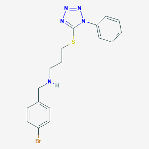 molecular formula C17H18BrN5S B499698 N-(4-bromobenzyl)-3-[(1-phenyl-1H-tetrazol-5-yl)sulfanyl]propan-1-amine 