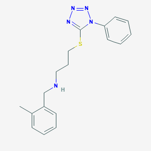 molecular formula C18H21N5S B499701 N-(2-methylbenzyl)-3-[(1-phenyl-1H-tetrazol-5-yl)sulfanyl]propan-1-amine 