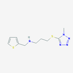 molecular formula C10H15N5S2 B499703 3-[(1-methyl-1H-tetrazol-5-yl)sulfanyl]-N-(thiophen-2-ylmethyl)propan-1-amine 