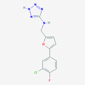 molecular formula C12H9ClFN5O B499712 N-[[5-(3-chloro-4-fluorophenyl)furan-2-yl]methyl]-2H-tetrazol-5-amine CAS No. 878425-47-9