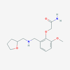 molecular formula C15H22N2O4 B499714 2-(2-Methoxy-6-{[(tetrahydro-2-furanylmethyl)amino]methyl}phenoxy)acetamide 