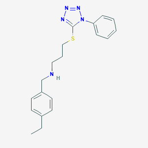 molecular formula C19H23N5S B499718 N-(4-ethylbenzyl)-3-[(1-phenyl-1H-tetrazol-5-yl)sulfanyl]propan-1-amine 