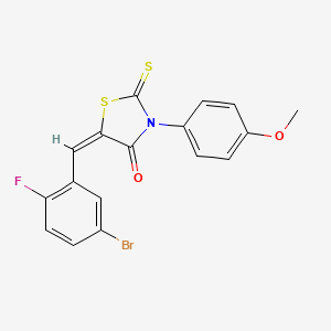 molecular formula C17H11BrFNO2S2 B4997216 5-(5-bromo-2-fluorobenzylidene)-3-(4-methoxyphenyl)-2-thioxo-1,3-thiazolidin-4-one 