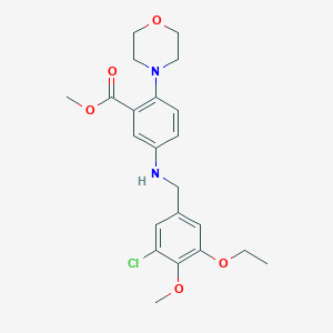 molecular formula C22H27ClN2O5 B499724 Methyl 5-[(3-chloro-5-ethoxy-4-methoxybenzyl)amino]-2-(4-morpholinyl)benzoate 