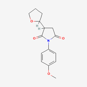 molecular formula C15H17NO4 B4997250 1-(4-methoxyphenyl)-3-(tetrahydro-2-furanyl)-2,5-pyrrolidinedione 