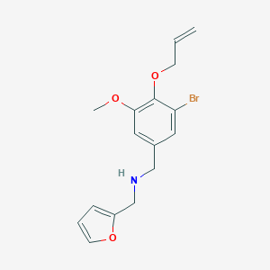 molecular formula C16H18BrNO3 B499726 1-[3-bromo-5-methoxy-4-(prop-2-en-1-yloxy)phenyl]-N-(furan-2-ylmethyl)methanamine 