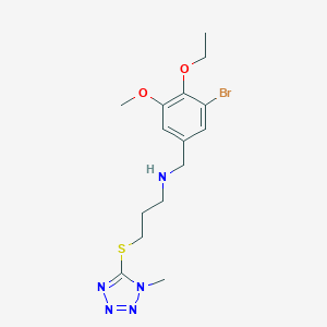 molecular formula C15H22BrN5O2S B499730 N-(3-bromo-4-ethoxy-5-methoxybenzyl)-3-[(1-methyl-1H-tetrazol-5-yl)sulfanyl]propan-1-amine 