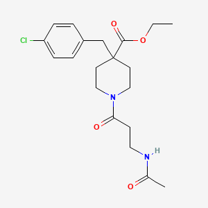 molecular formula C20H27ClN2O4 B4997305 ethyl 1-(N-acetyl-beta-alanyl)-4-(4-chlorobenzyl)-4-piperidinecarboxylate 