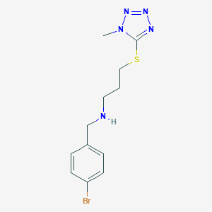 molecular formula C12H16BrN5S B499738 N-(4-bromobenzyl)-3-[(1-methyl-1H-tetrazol-5-yl)sulfanyl]propan-1-amine 