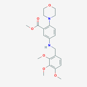 molecular formula C22H28N2O6 B499742 Methyl 2-(4-morpholinyl)-5-[(2,3,4-trimethoxybenzyl)amino]benzoate 