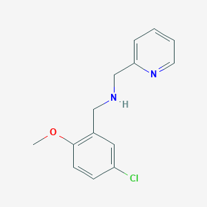 molecular formula C14H15ClN2O B499743 1-(5-chloro-2-methoxyphenyl)-N-(pyridin-2-ylmethyl)methanamine 