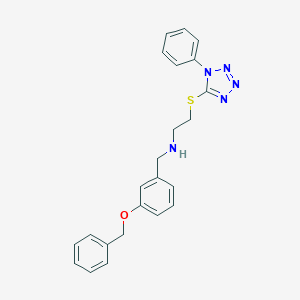 molecular formula C23H23N5OS B499749 N-[3-(benzyloxy)benzyl]-2-[(1-phenyl-1H-tetrazol-5-yl)sulfanyl]ethanamine 