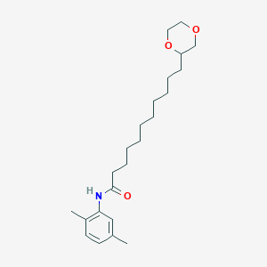 molecular formula C23H37NO3 B4997507 N-(2,5-dimethylphenyl)-11-(1,4-dioxan-2-yl)undecanamide 