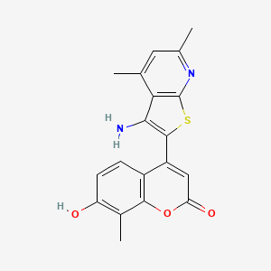 molecular formula C19H16N2O3S B4997514 4-(3-amino-4,6-dimethylthieno[2,3-b]pyridin-2-yl)-7-hydroxy-8-methyl-2H-chromen-2-one 