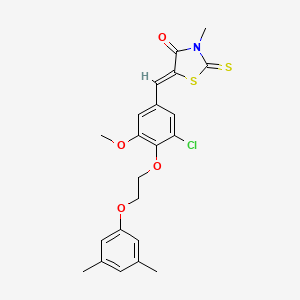 molecular formula C22H22ClNO4S2 B4997526 5-{3-chloro-4-[2-(3,5-dimethylphenoxy)ethoxy]-5-methoxybenzylidene}-3-methyl-2-thioxo-1,3-thiazolidin-4-one 